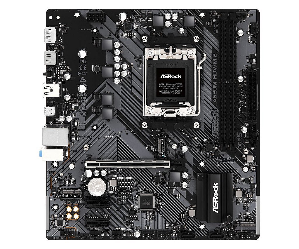 Detalhes de Placa Mãe ASRock A620M HDV M.2 DDR5 Socket AM5 Micro ATX
