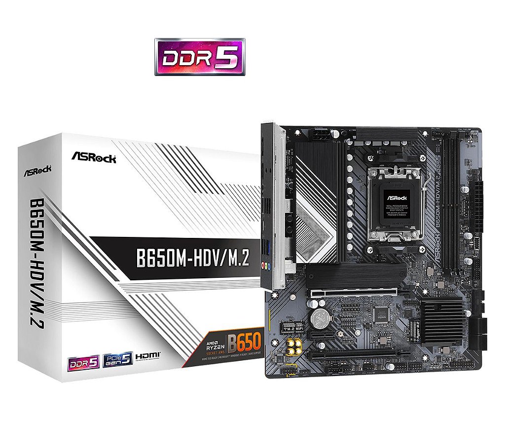 Detalhes de Kit Placa Mãe ASRock B650M-HDVM.2 + Processador AMD 5 8600G