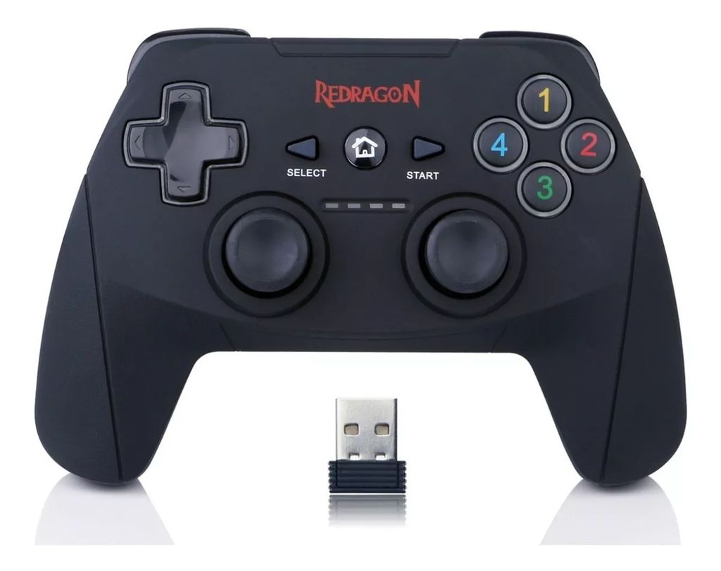 Detalhes de Controle Gamer Joystick Sem Fio Redragon Harrow G808 Preto