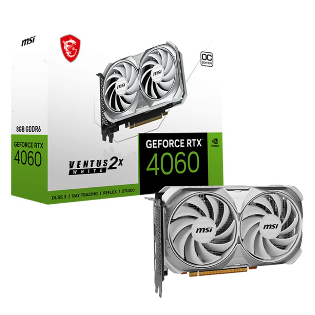 Placa de Vídeo MSI NVIDIA GeForce RTX 4060 VENTUS 2X WHITE