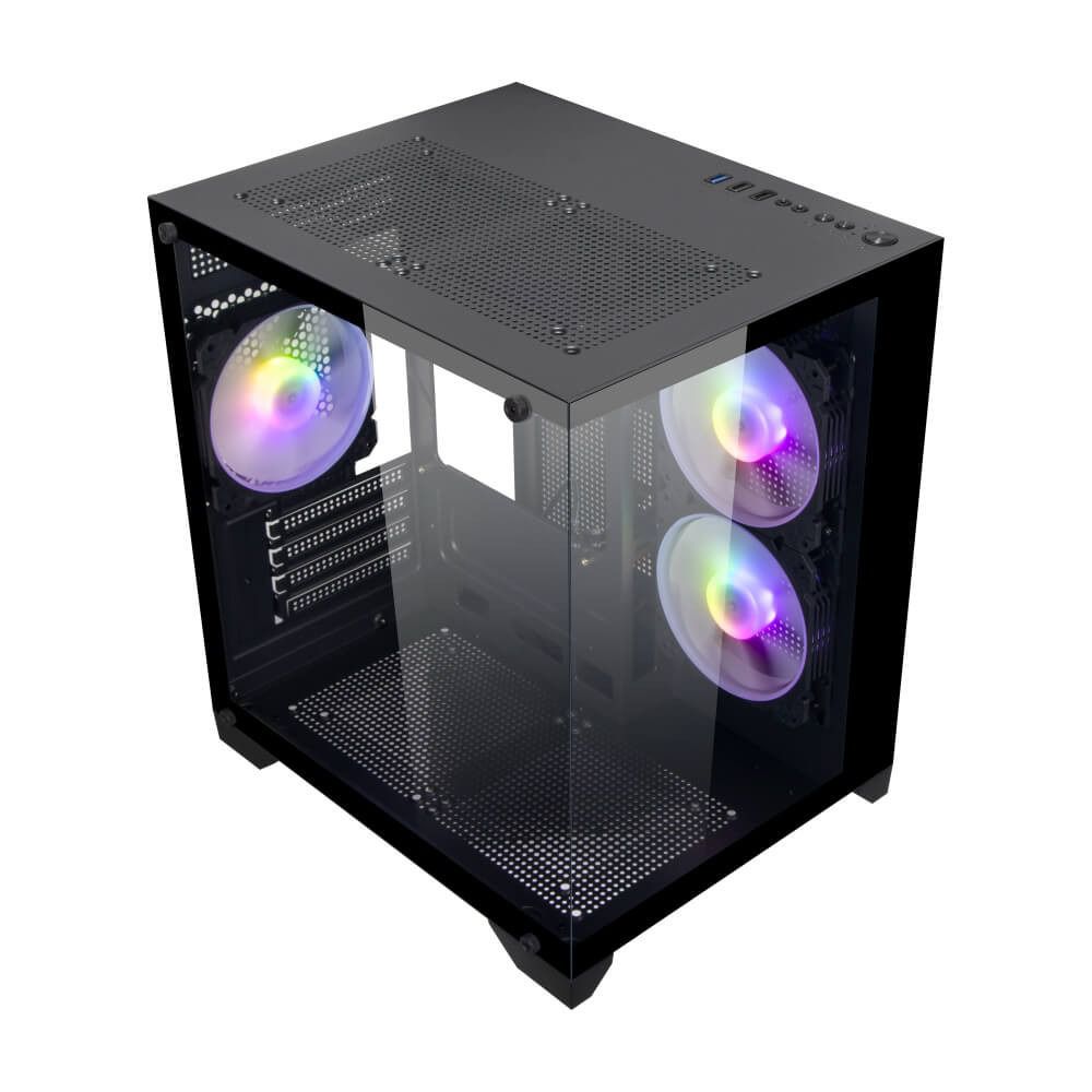 Detalhes de Gabinete Gamer Preto Soul Pro Bg-052 3 Fan Argb Aquario