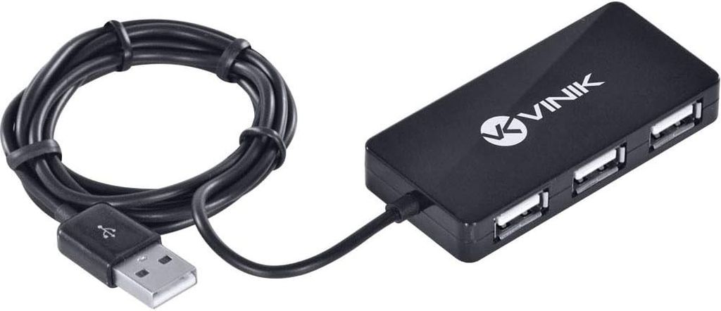 Hub Vinik Com Usb 2.0 e 4 Portas Cabo De 1,2m Preto Huv-20
