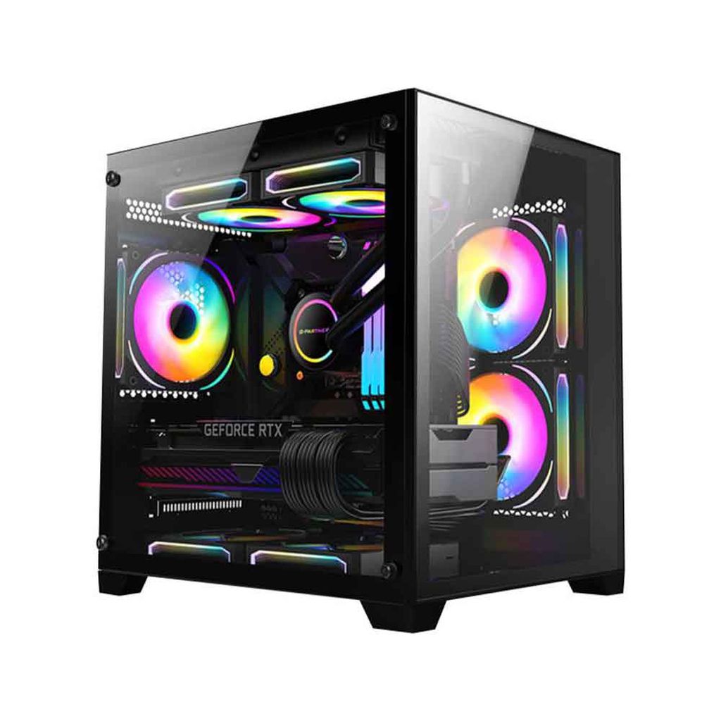 Gabinete K-mex Gamer Space Micro ATX Sem fans Preto CG-413A