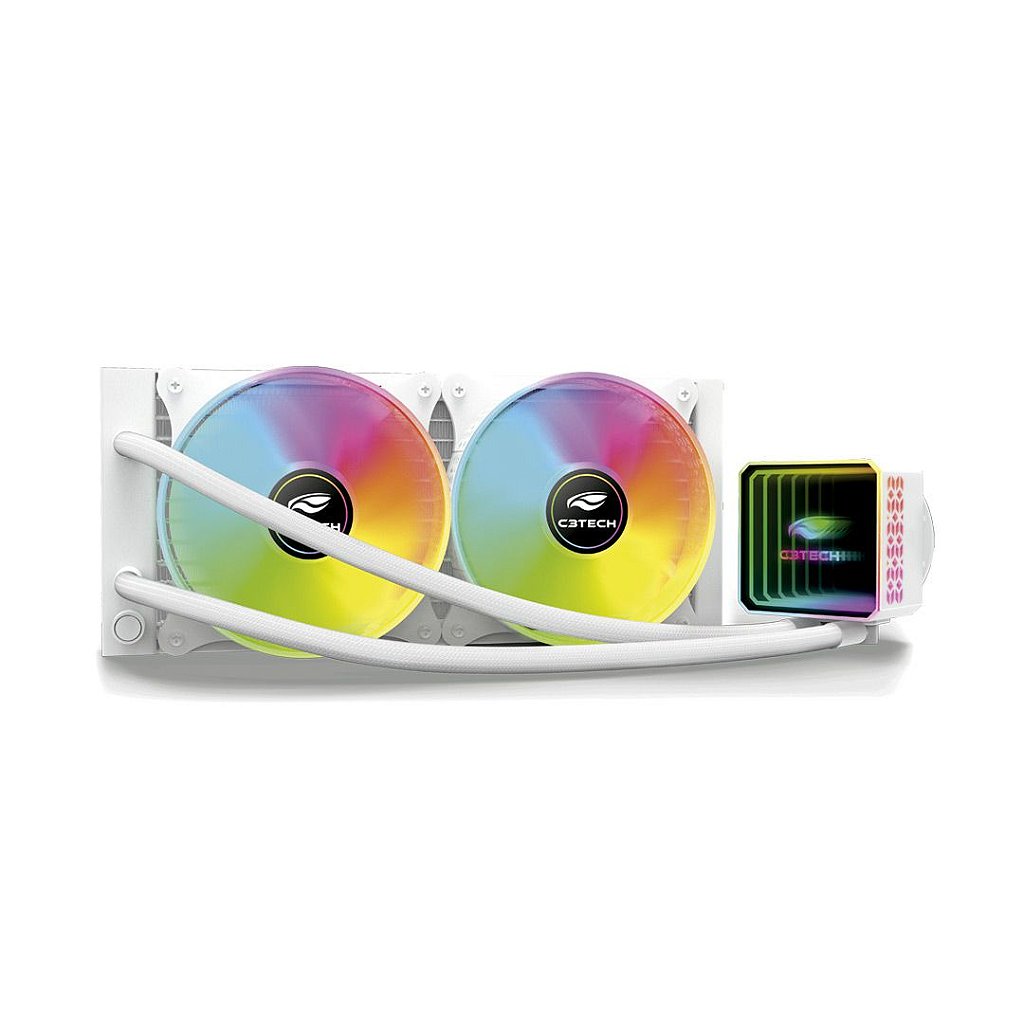 Water Cooler C3-Tech Gaming White RGB 240mm - FC-W240WHRGB