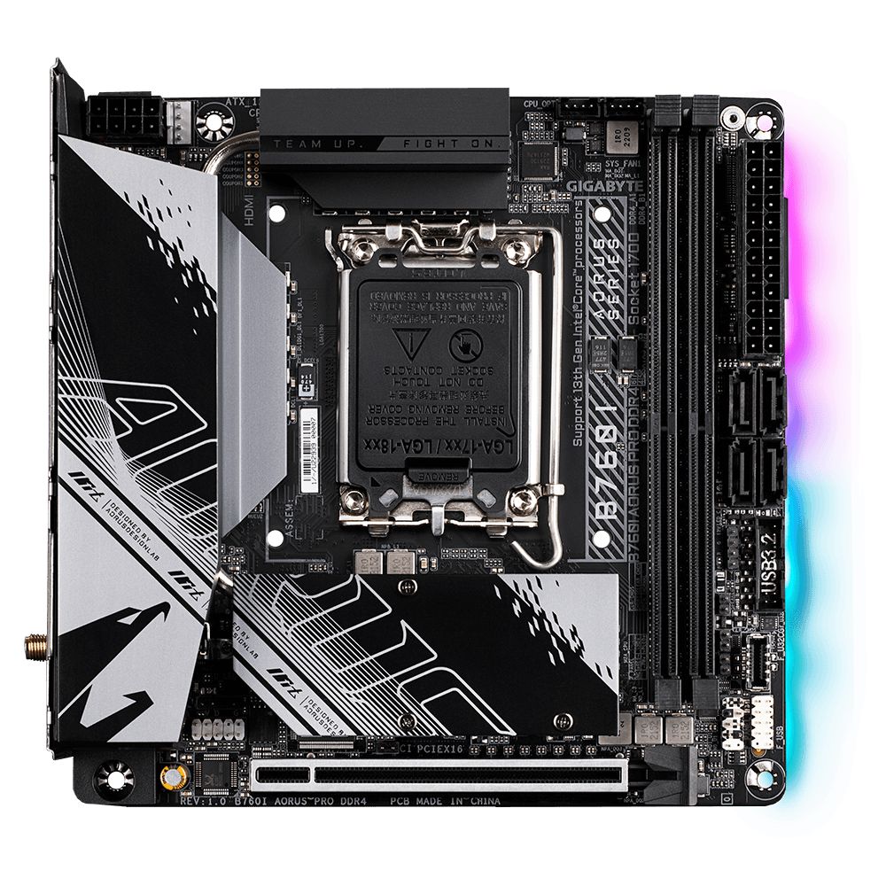Detalhes de Placa Mãe Gigabyte B760i Aorus PRO DDR4 LGA 1700 ITX B760
