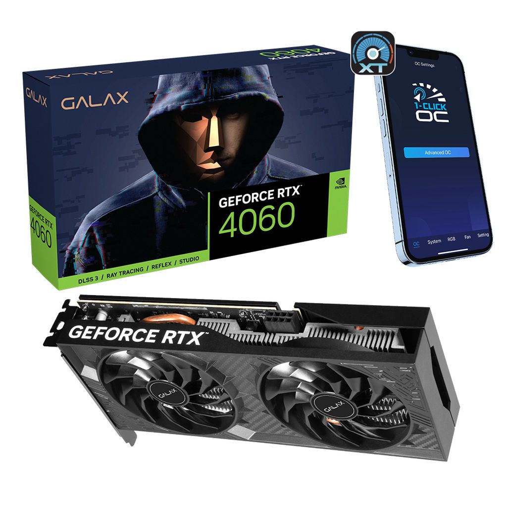 Placa de vídeo Galax GeForce RTX 4060 1-Click OC 2X V2