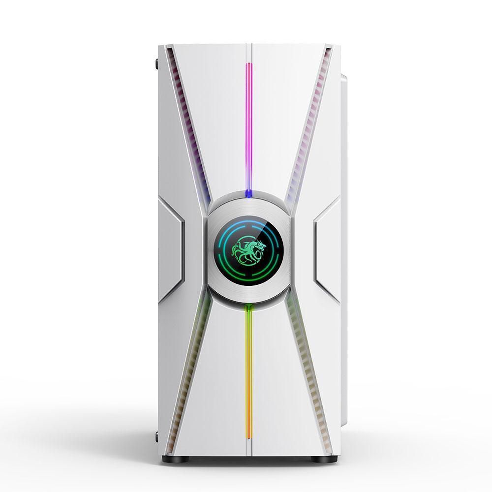 Detalhes de Gabinete Gamer Wahid com Vidro Temperado Branco RGB