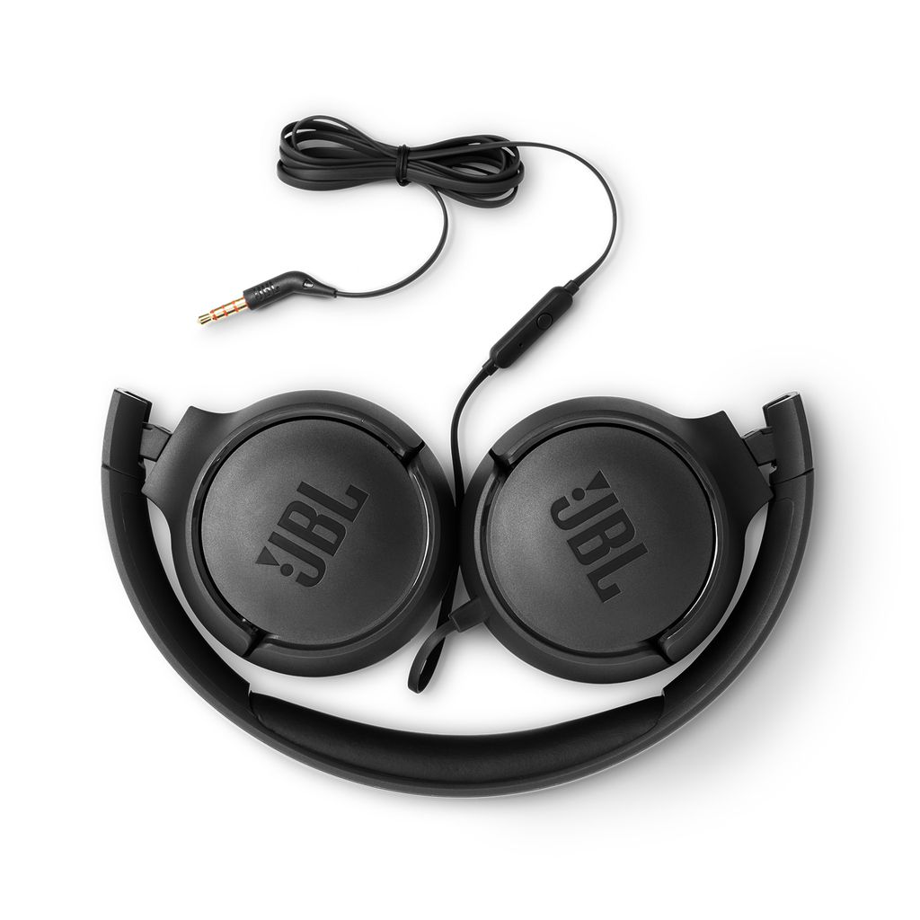 Detalhes de Headphone JBL Tune 500 BLK com fio e microfone Preto