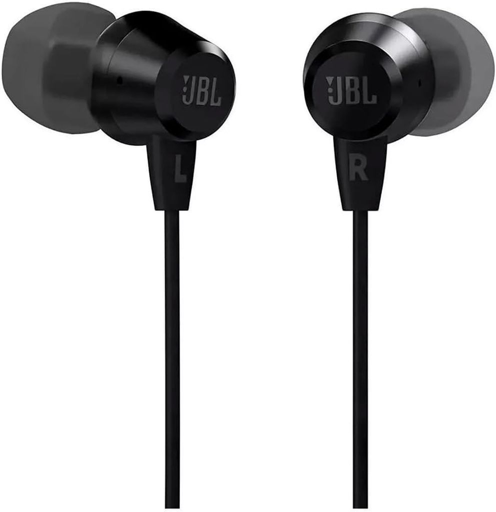 Fone de ouvido in Ear JBL C50HI com fio e microfone Preto