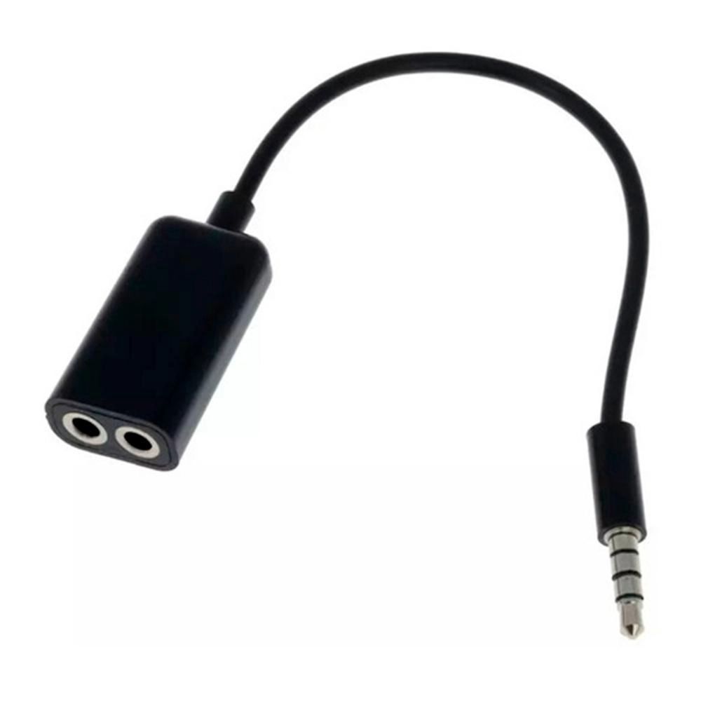 Adaptador de Áudio P2 Macho Stereo para 2 P2 Fêmea