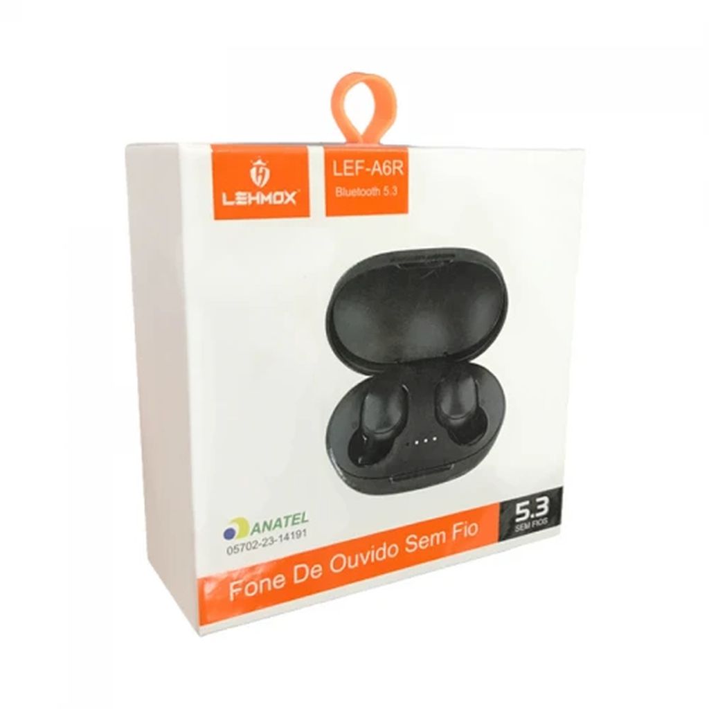 Fone De Ouvido LehMox Sem fio Bluetooth 5.3 LEF-A6R Preto