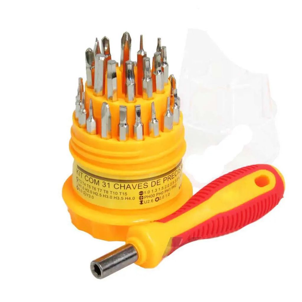 Kit Conjunto de Ferramentas MD9 Com 31 Mini Chaves Laranja