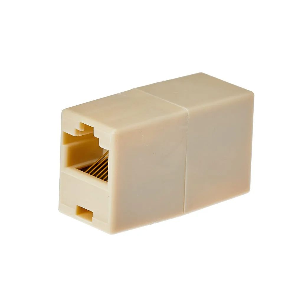 Emenda Para RJ45 Ponto Fêmea a Ponto Fêmea Bege