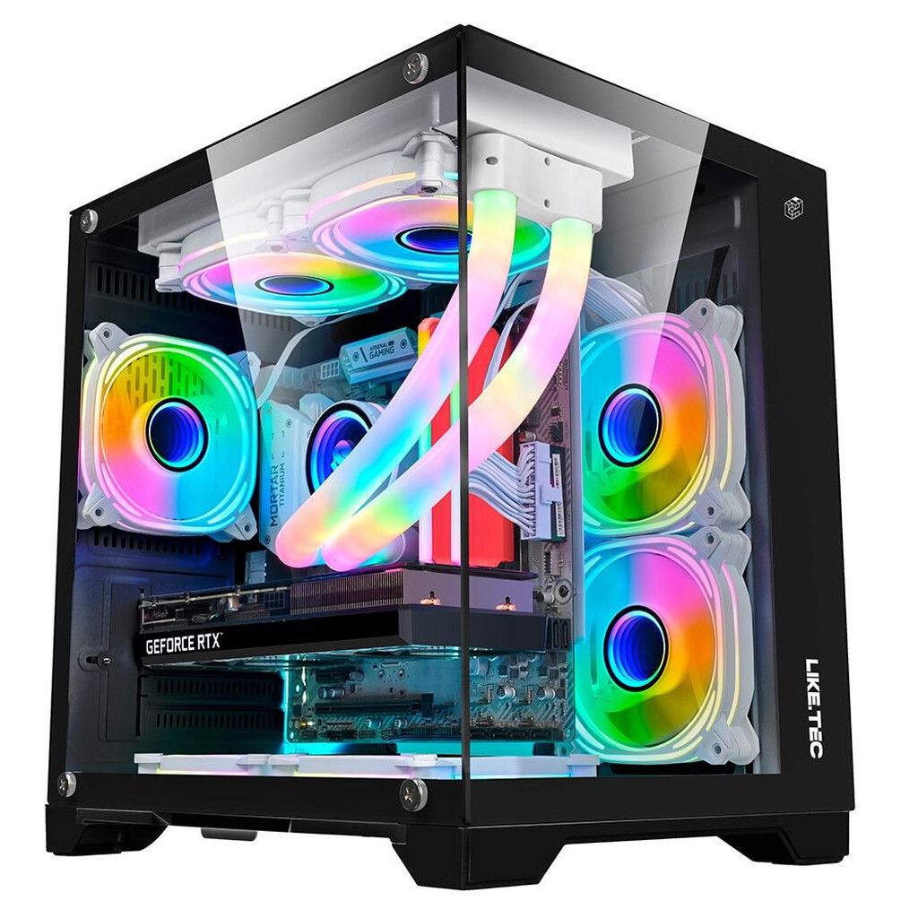 Detalhes de Gabinete Gamer Liketec Dasha M-ATX Preto Com 3 Fans RGB 