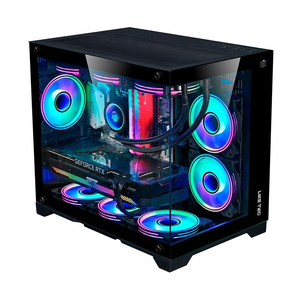 Detalhes de Gabinete Gamer Liketec Mad Rock Preto Cubo Aquário Sem Fans