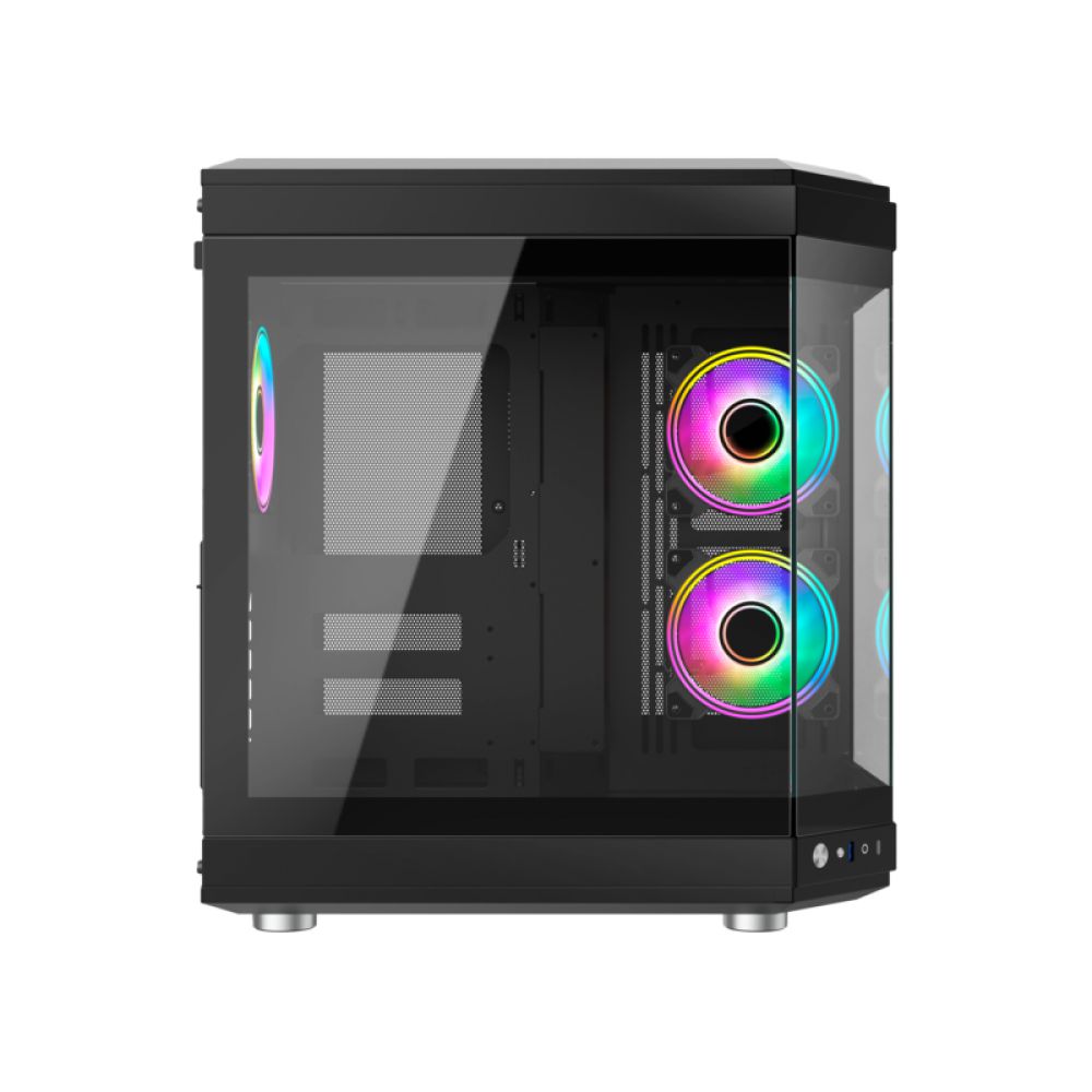 Detalhes de Gabinete Gamer Liketec Unreal Dark Lateral Vidro RGB - Preto