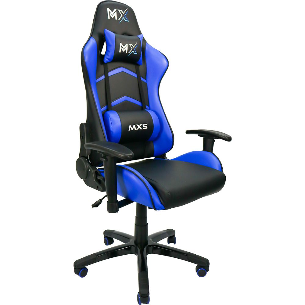 Detalhes de Cadeira Gamer Mx5 Giratoria Preto Azul Giratoria Confortavel