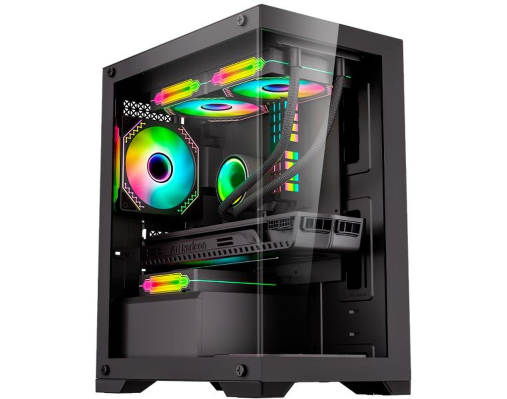 Gabinete Gamer K-mex Poseidon CG-12H5 Preto M-ATX Sem FAN