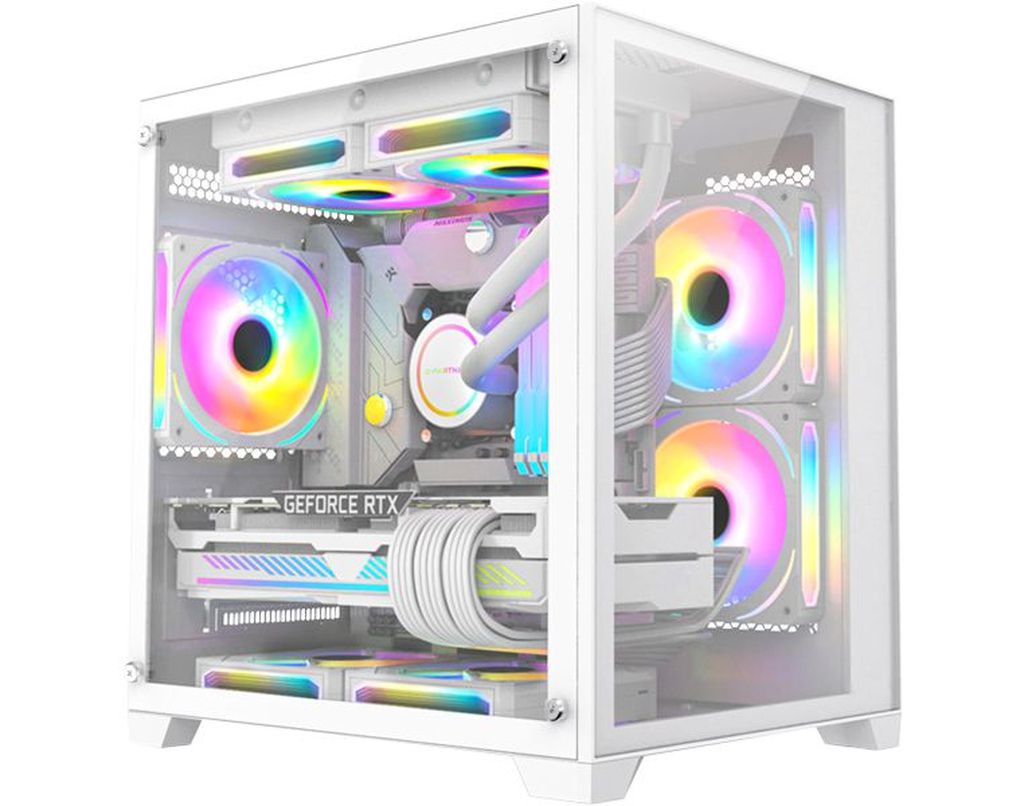 Gabinete Gamer K-mex Space Y CG-W13A Branco M-ATX Sem FAN