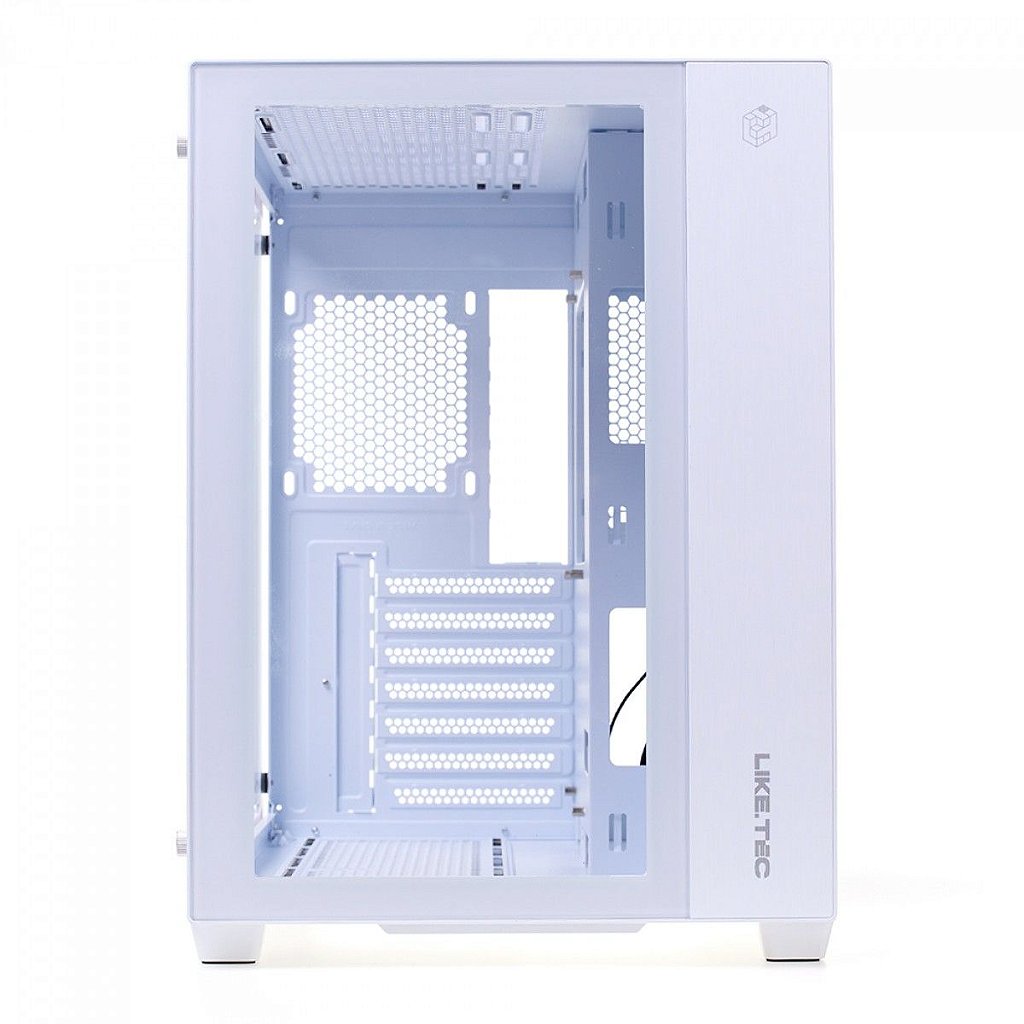 Detalhes de Gabinete Gamer LikeTec Zeus V2 Snow Sem Fans Cubo Design