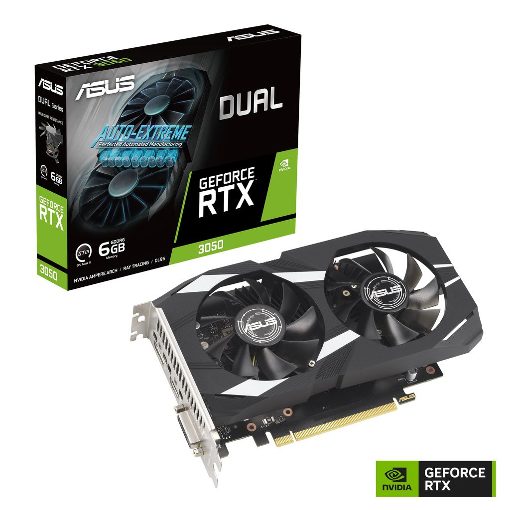 Placa de Vídeo Asus Dual GeForce RTX 3050 OC 6GB GDDR6 DLSS