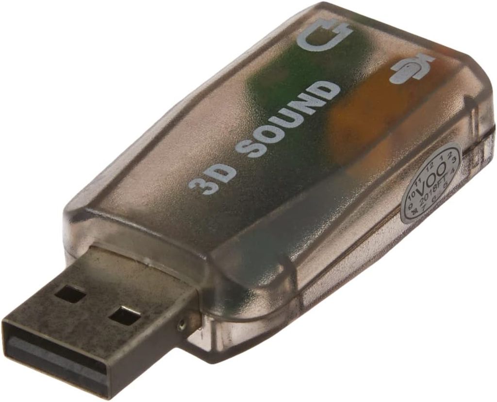 Adaptador De Som Usb 2.0 Externo Virtual 7.1 Canais Cinza