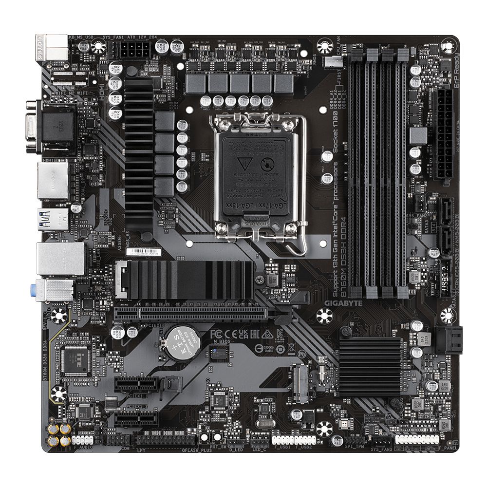 Detalhes de Placa Mãe Gigabyte B760M DS3H rev. 1.0 LGA1700 DDR4