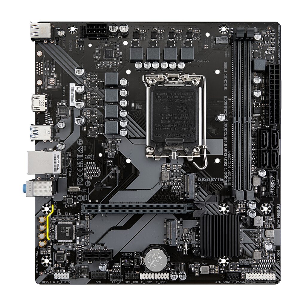 Detalhes de Placa Mãe Gigabyte B760M K Intel LGA1700 MATX DDR4 B760
