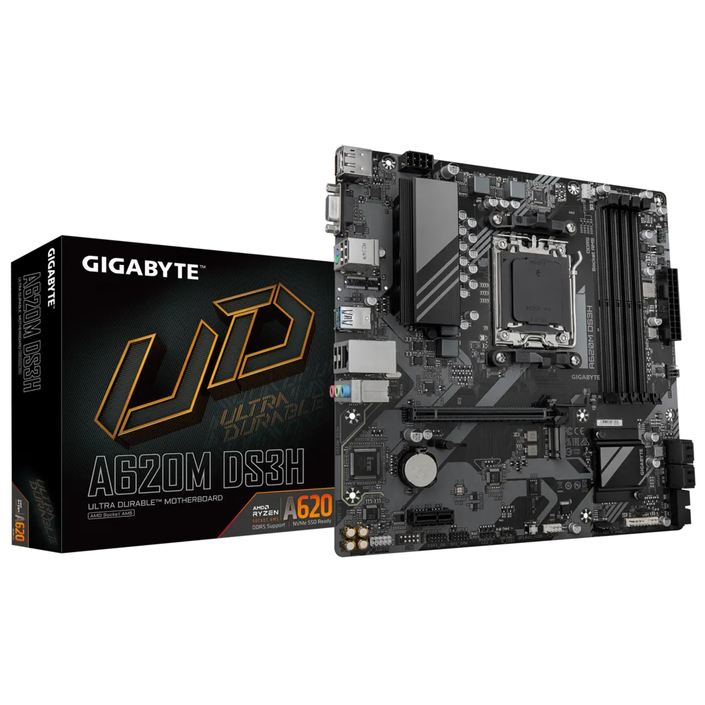 Placa Mãe Gigabyte A620M DS3H 1.1 AMD AM5 Micro ATX DDR5