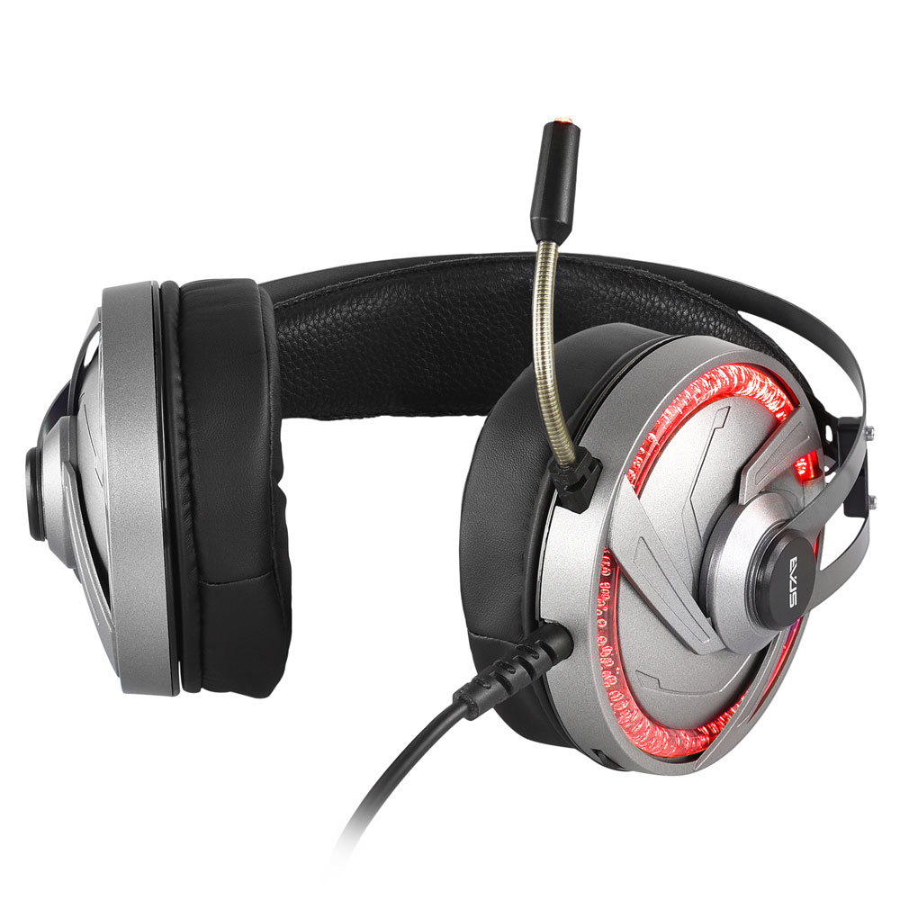 Detalhes de Fone Headset Gamer Evus F-05 Led Colors RGB e Cinza