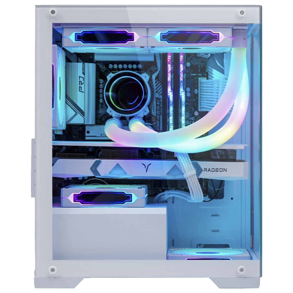 Detalhes de Gabinete Gamer K-mex Poseidon CG-W1H5 Branco M-ATX Sem FAN