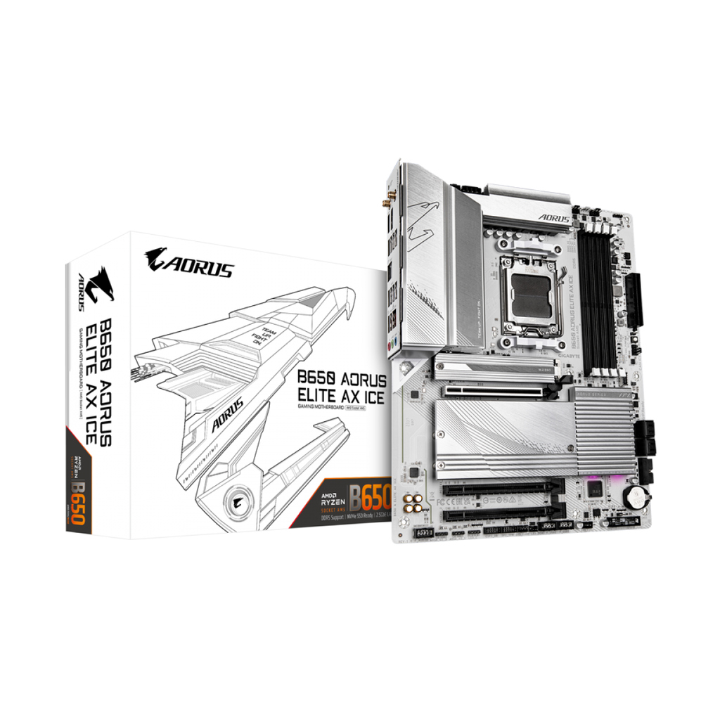 Placa Mãe Gigabyte B650 Aorus Elite AX Ice AMD AM5 ATX DDR5