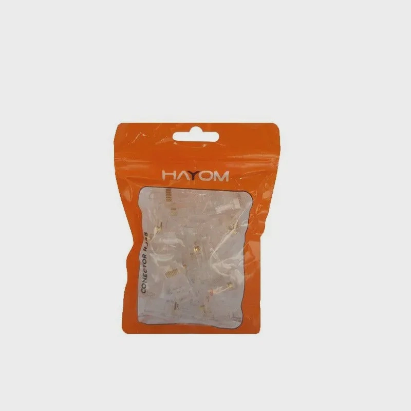 Detalhes de Kit 20x Conector Modular Rj45 Hayom Cat5e Para Cabo De Rede Lan