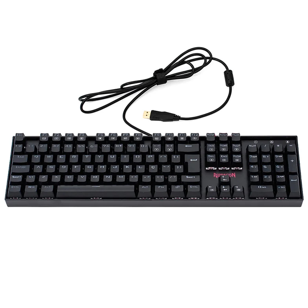 Detalhes de Teclado Mecânico Gamer Redragon Mitra Preto RGB Switch Red