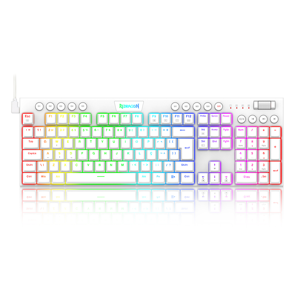 Teclado Mecânico Gamer Redragon Horus RGB Switch Marrom