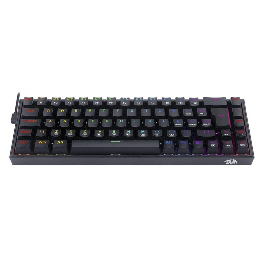 Detalhes de Teclado Mecânico Gamer Redragon Castor Preto RGB Switch Azul