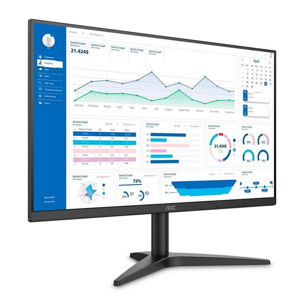 Detalhes de Monitor Aoc Full HD 27" Adaptive-Sync 75Hz HDMI Preto 27B1HM