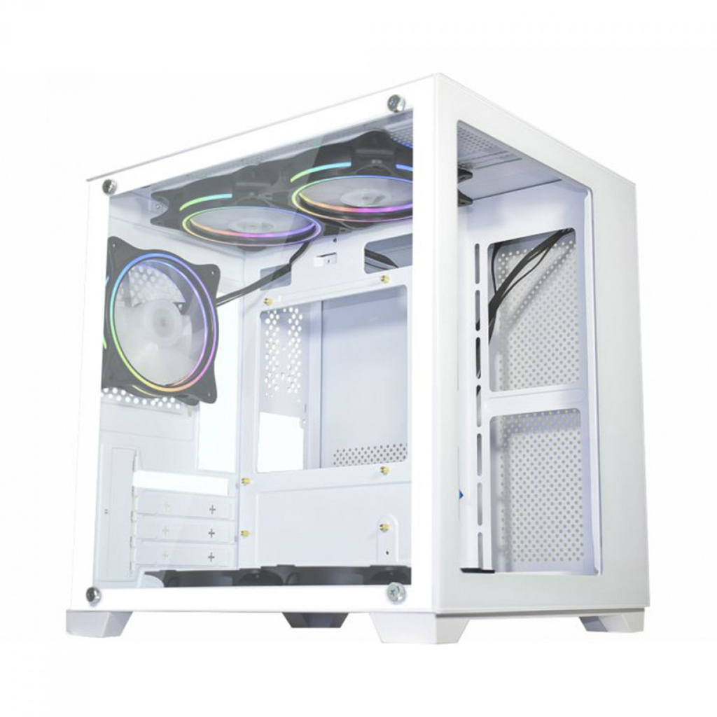 Detalhes de Gabinete Gamer K-mex Space Z Mini Tower M-ATX S/ Fans Branco