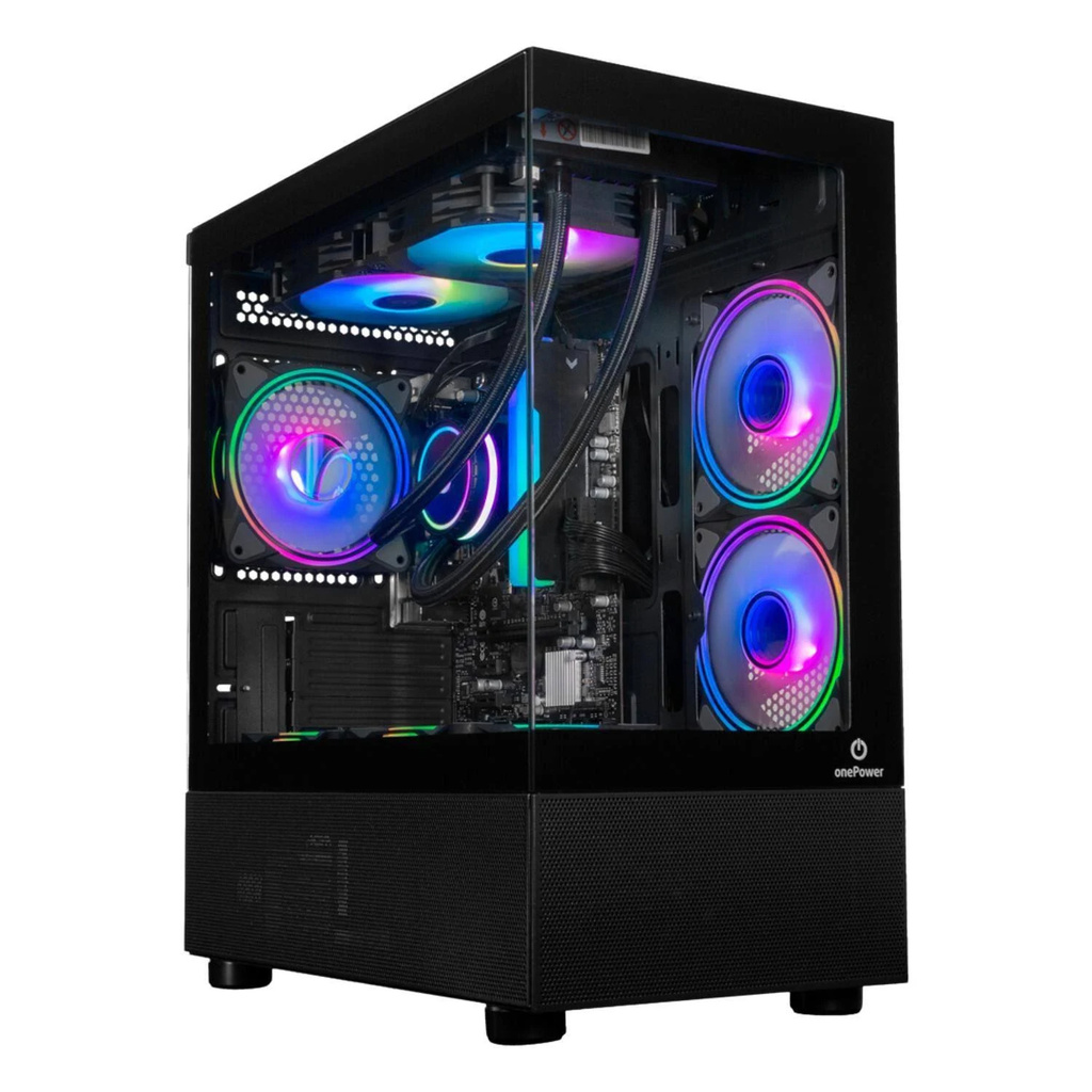 Gabinete Gamer One power Crystal Mid Tower S/ Fans Preto