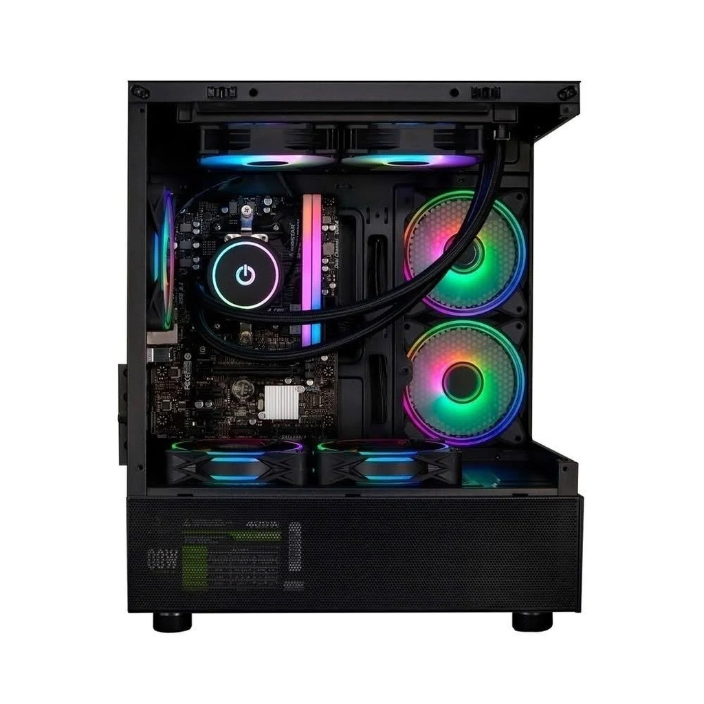 Detalhes de Gabinete Gamer One power Crystal Mid Tower S/ Fans Preto