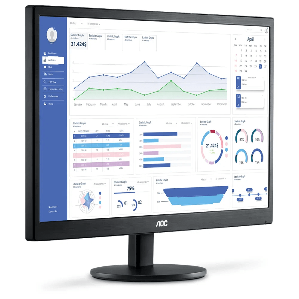 Detalhes de Monitor AOC Led 23,6" Widescreen Full HD VGA HDMI M2470SWH2