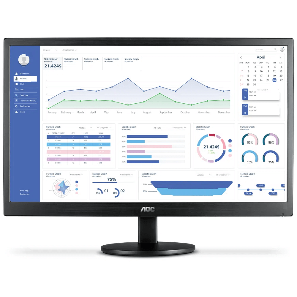Monitor AOC Led 23,6" Widescreen Full HD VGA HDMI M2470SWH2