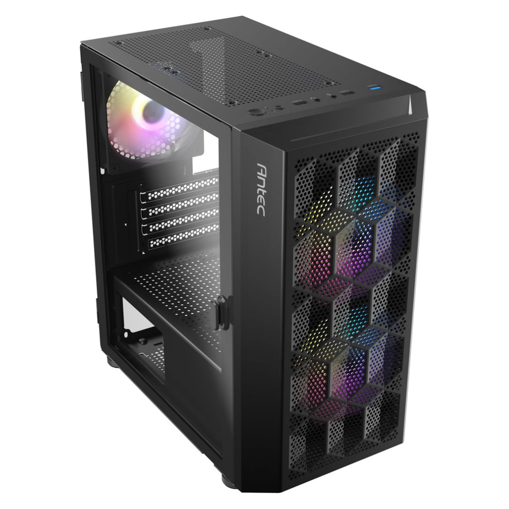 Detalhes de Gabinete Gamer Antec NX200M Mini Tower M-ATX 3 Fans RGB Pret