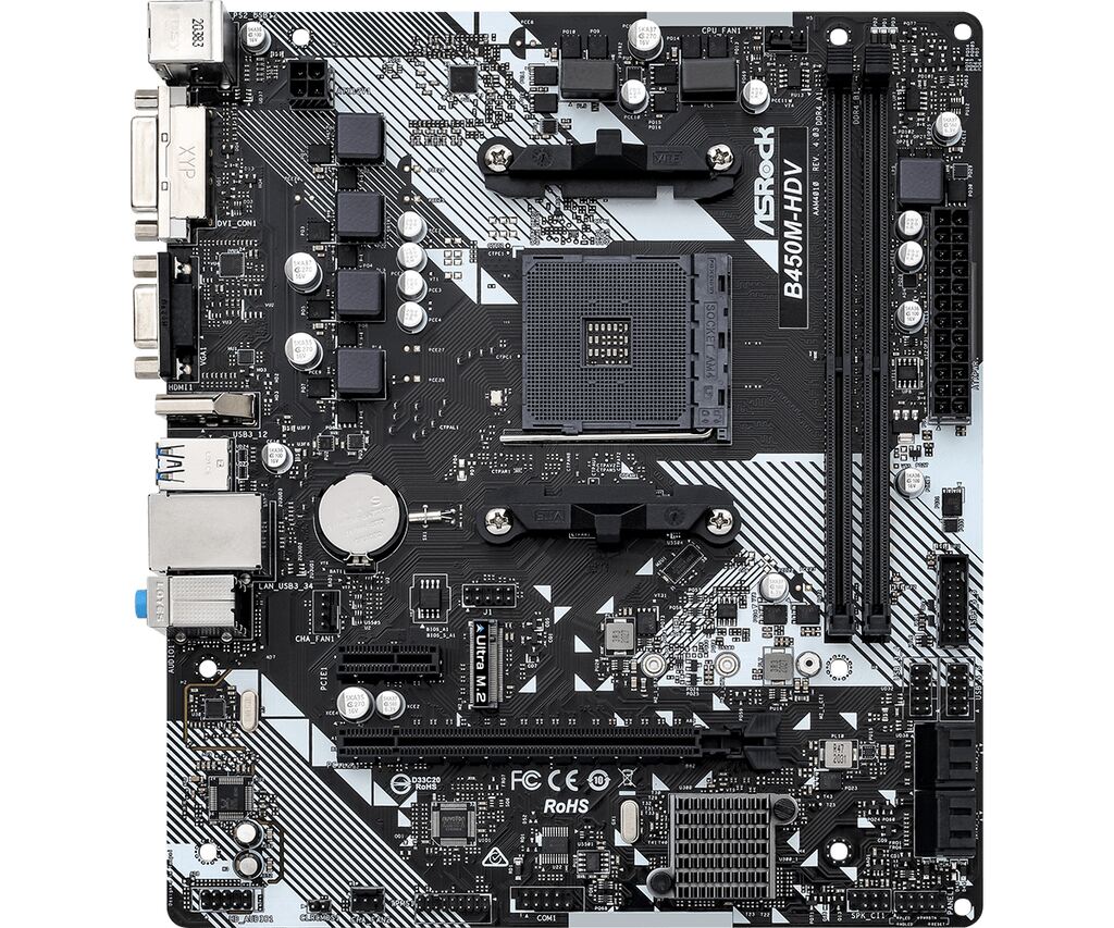 Detalhes de Placa Mãe ASRock B450M-HDV R4.0 DDR4 AMD AM4 Micro ATX