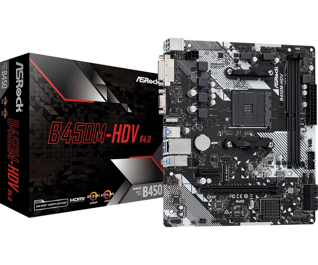Placa Mãe ASRock B450M-HDV R4.0 DDR4 AMD AM4 Micro ATX