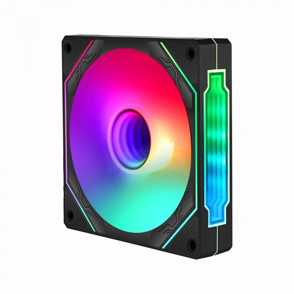 Detalhes de Kit Liketec 3 Fans Enigma Dark ARGB de 12 cm c/ Controladora