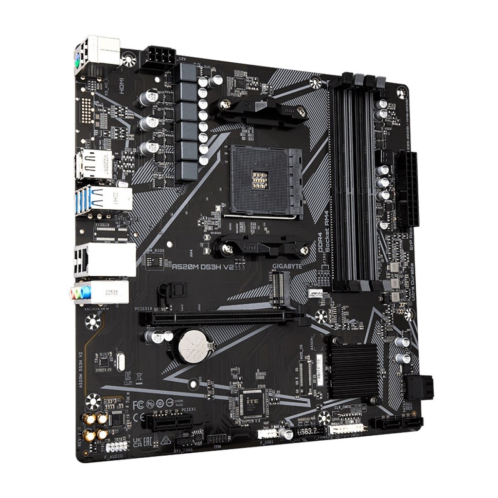 Detalhes de Placa Mãe Gigabyte A520M DS3H V2 1.0 AMD AM4 ATX DDR4