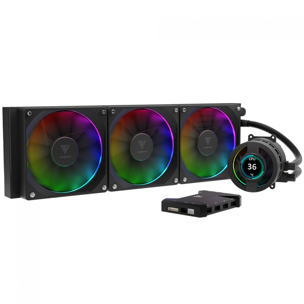 Water Cooler Gamdias Chione 360mm RGB LCD Preto P3-360U