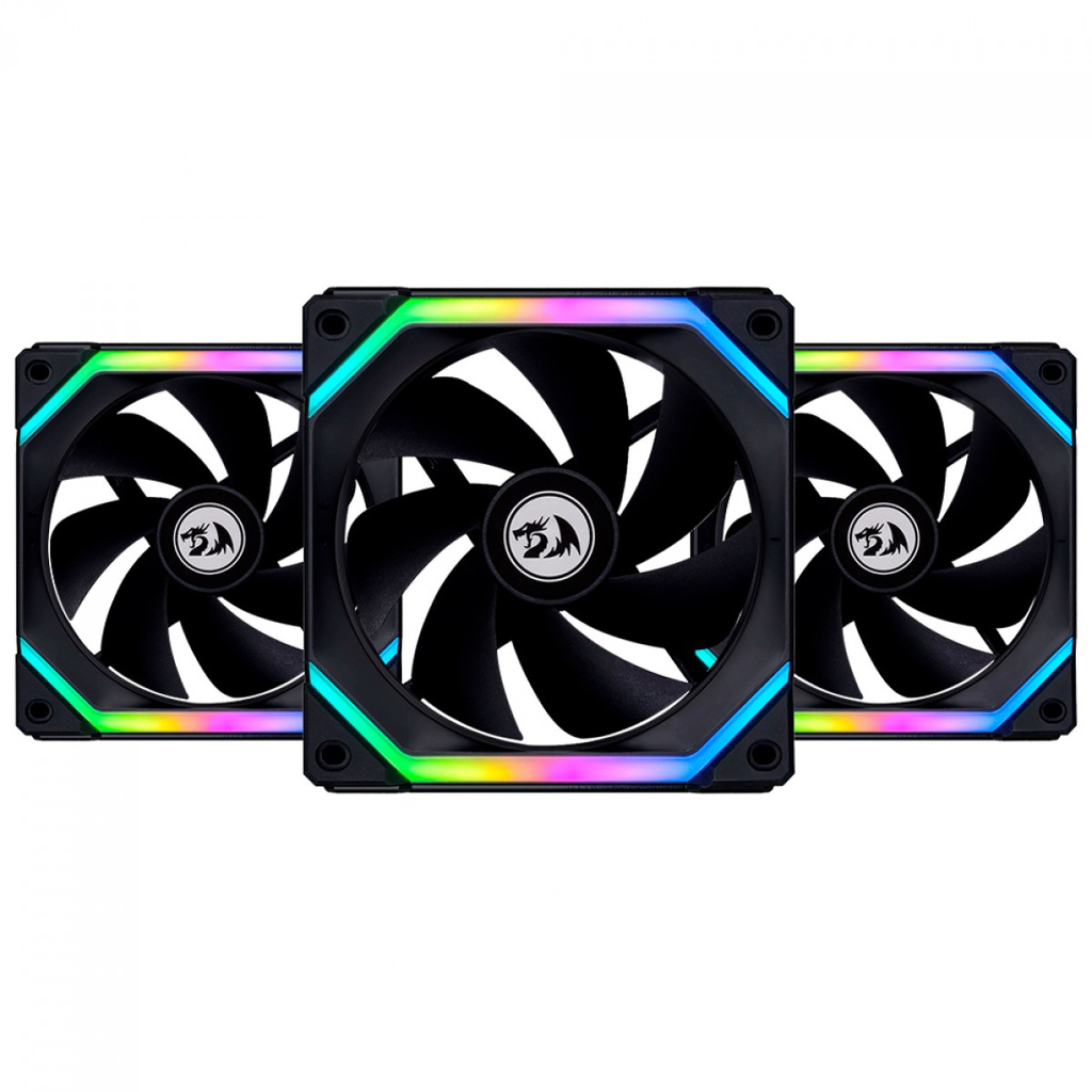 Detalhes de Kit Redragon X Lian Li 3 Fans Spec ARGB 120mm Controladora