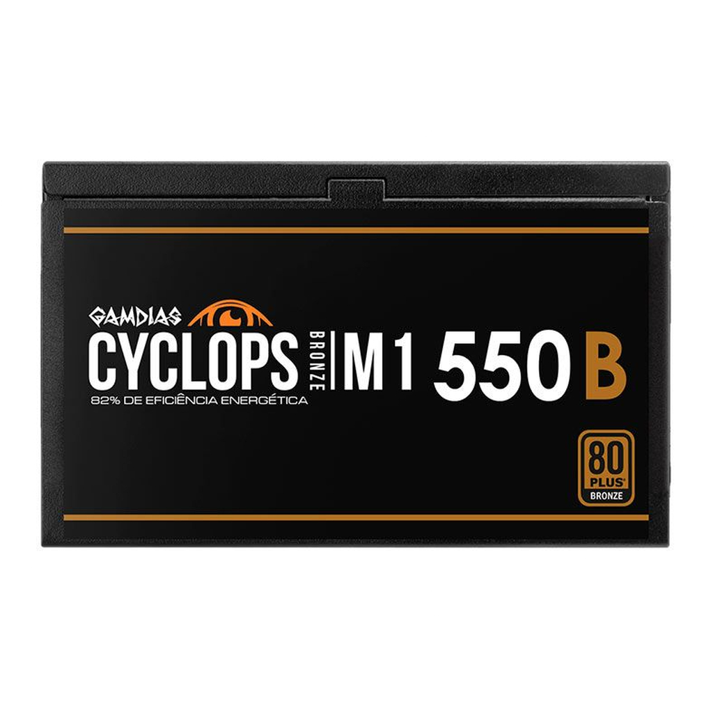 Detalhes de Fonte Gamdias Cyclops 550W 80 Plus Bronze PFC Ativo M1-550B